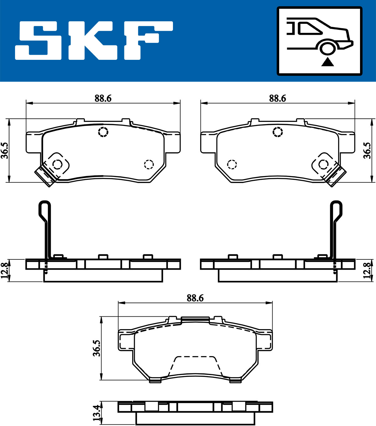 Set placute frana,frana disc VKBP 90381 A SKF